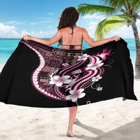 Samoa Siapo Tribal Pattern Sarong Violet Polynesian Plumeria Tapa Motif