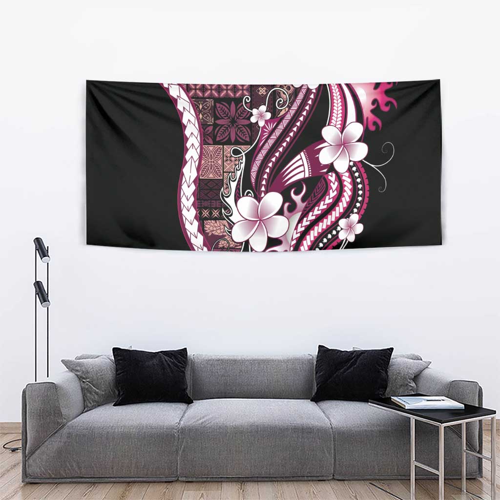 Samoa Siapo Tribal Pattern Tapestry Violet Polynesian Plumeria Tapa Motif