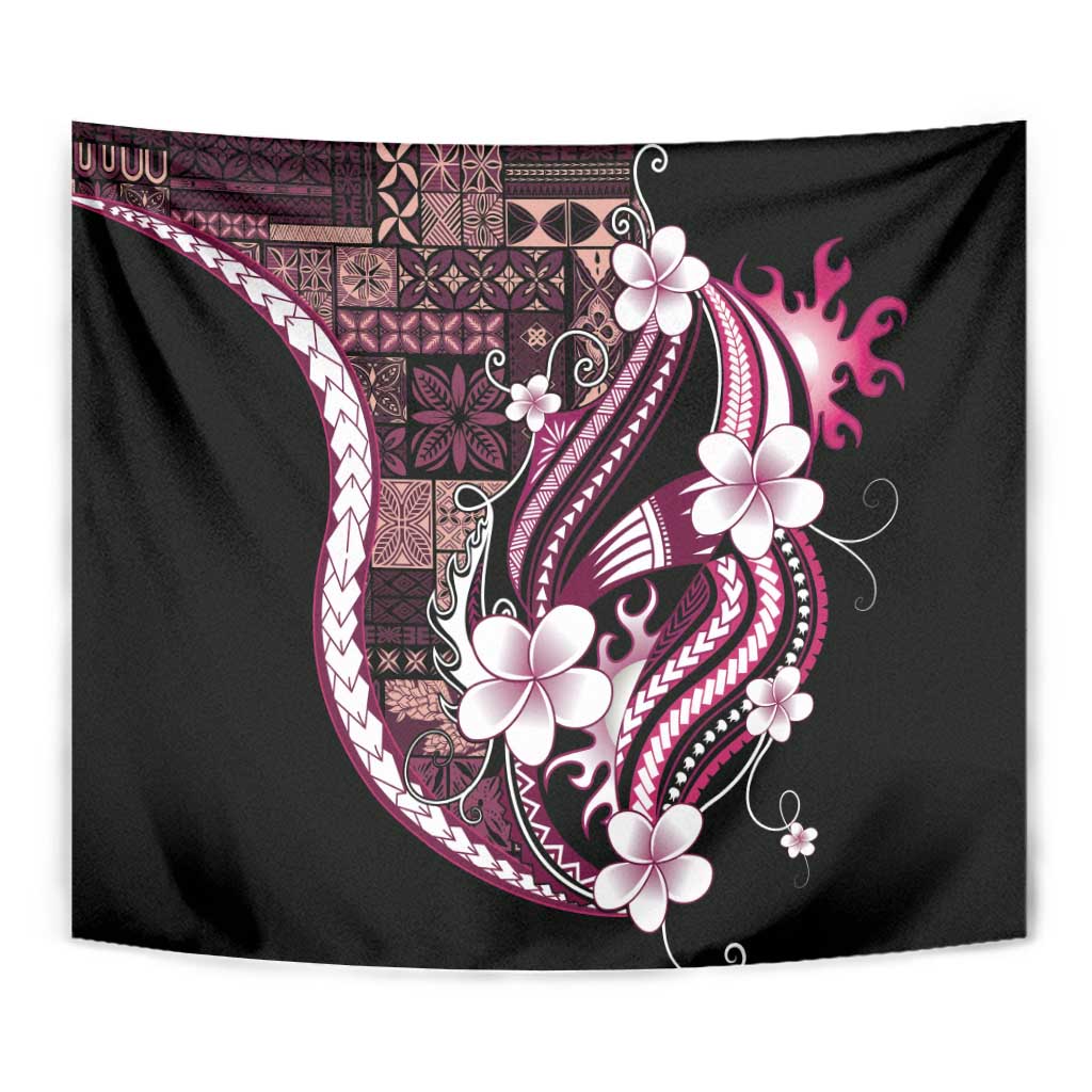 Samoa Siapo Tribal Pattern Tapestry Violet Polynesian Plumeria Tapa Motif