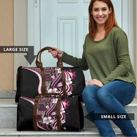 Samoa Siapo Tribal Pattern Travel Bag Violet Polynesian Plumeria Tapa Motif