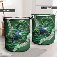 Tui Bird Koru Silver Fern Aotearoa Laundry Basket