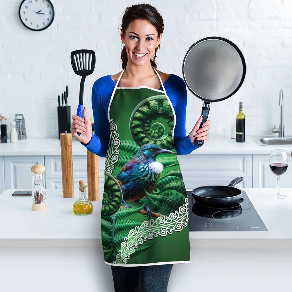 Tui Bird Koru Silver Fern Aotearoa Apron