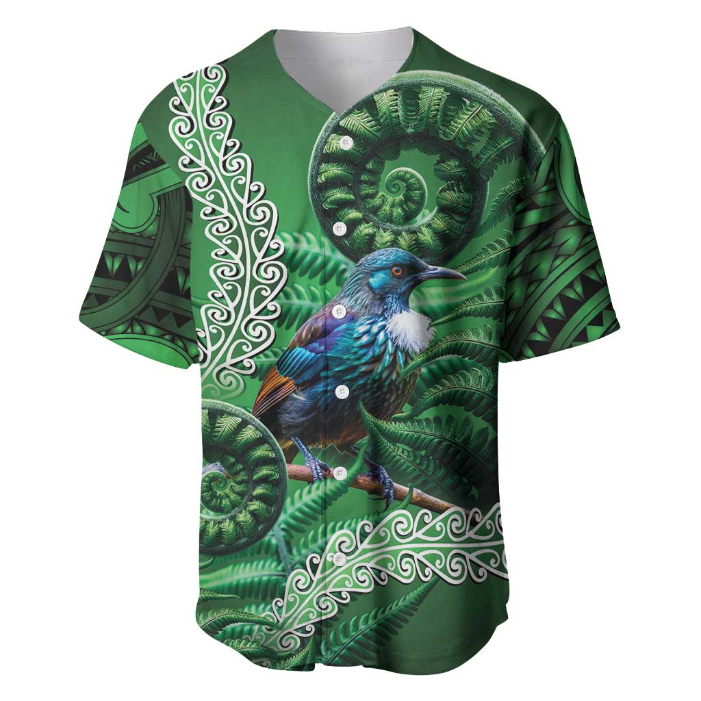 Tui Bird Koru Silver Fern Aotearoa Baseball Jersey