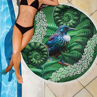 Tui Bird Koru Silver Fern Aotearoa Beach Blanket