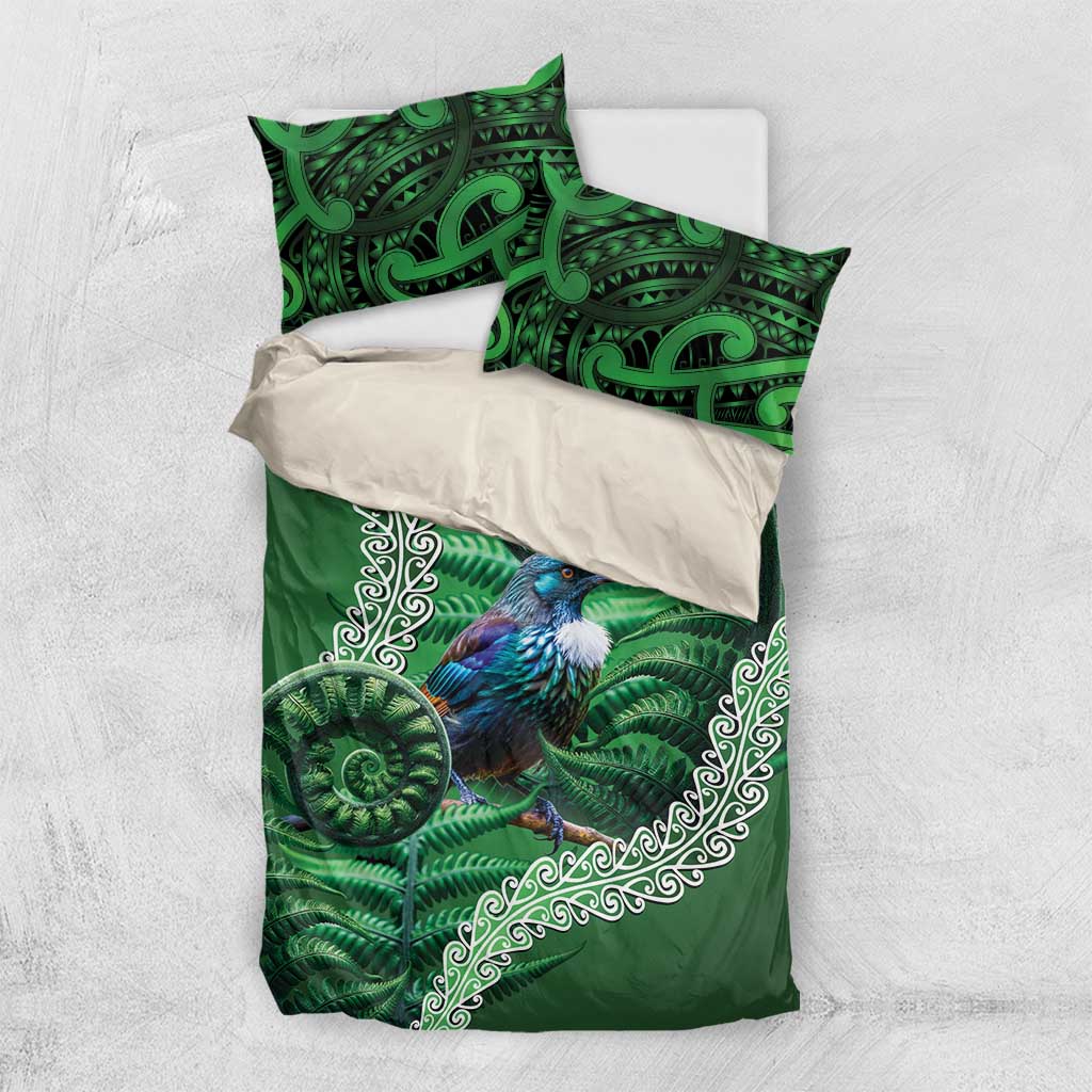 Tui Bird Koru Silver Fern Aotearoa Bedding Set