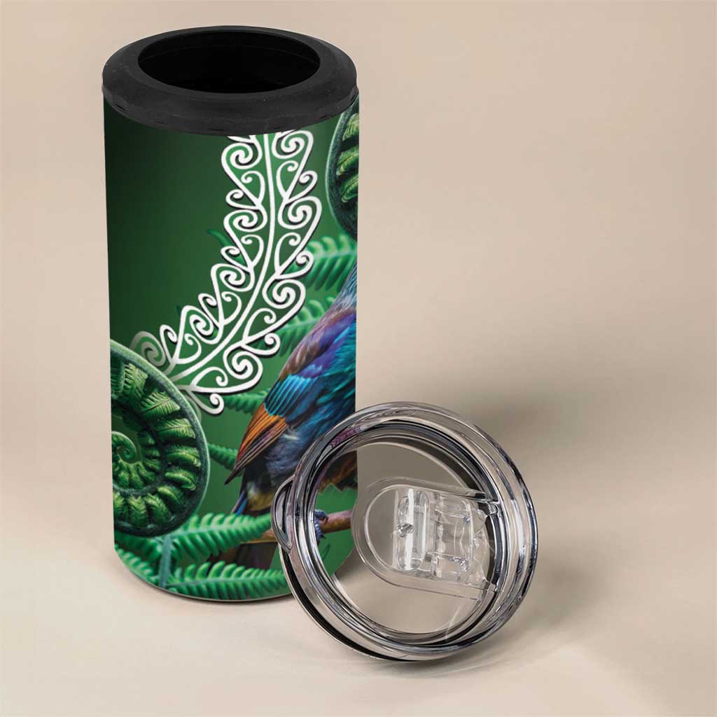 Tui Bird Koru Silver Fern Aotearoa 4 in 1 Can Cooler Tumbler