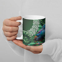 Tui Bird Koru Silver Fern Aotearoa Ceramic Mug