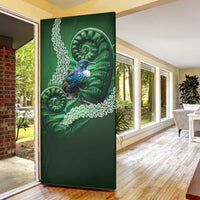 Tui Bird Koru Silver Fern Aotearoa Door Cover