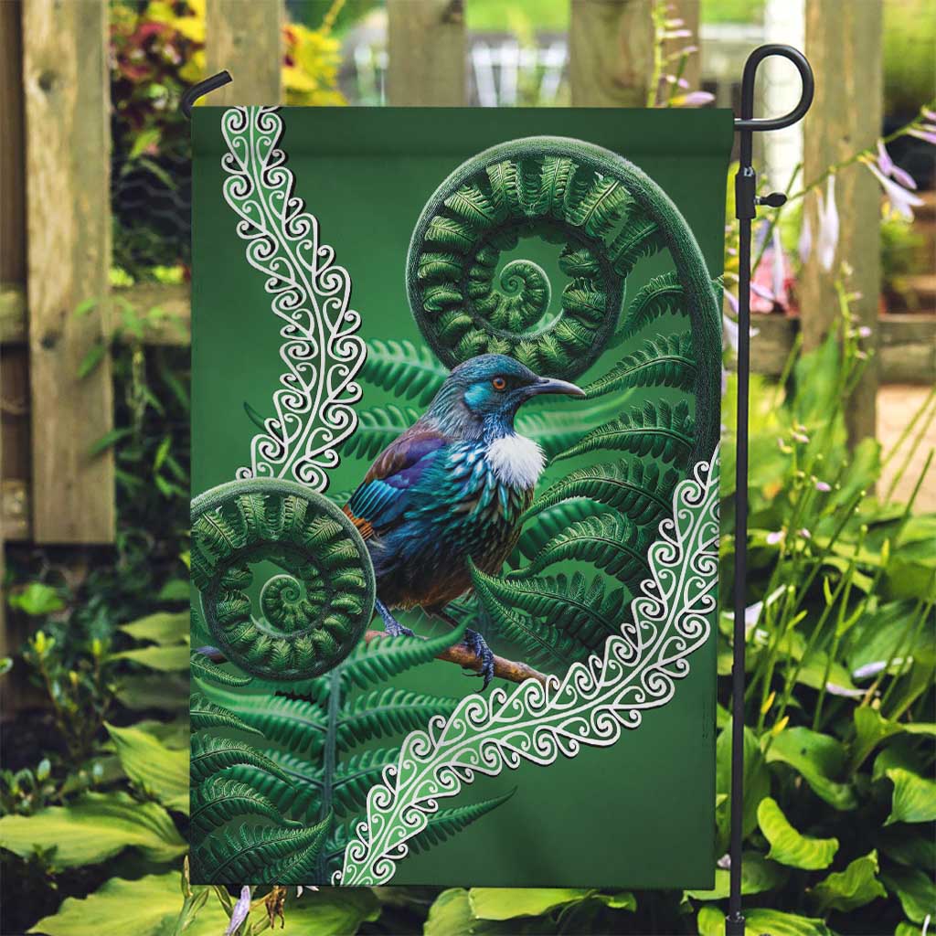 Tui Bird Koru Silver Fern Aotearoa Garden Flag