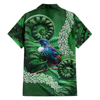Tui Bird Koru Silver Fern Aotearoa Hawaiian Shirt