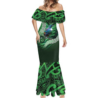Tui Bird Koru Silver Fern Aotearoa Mermaid Dress