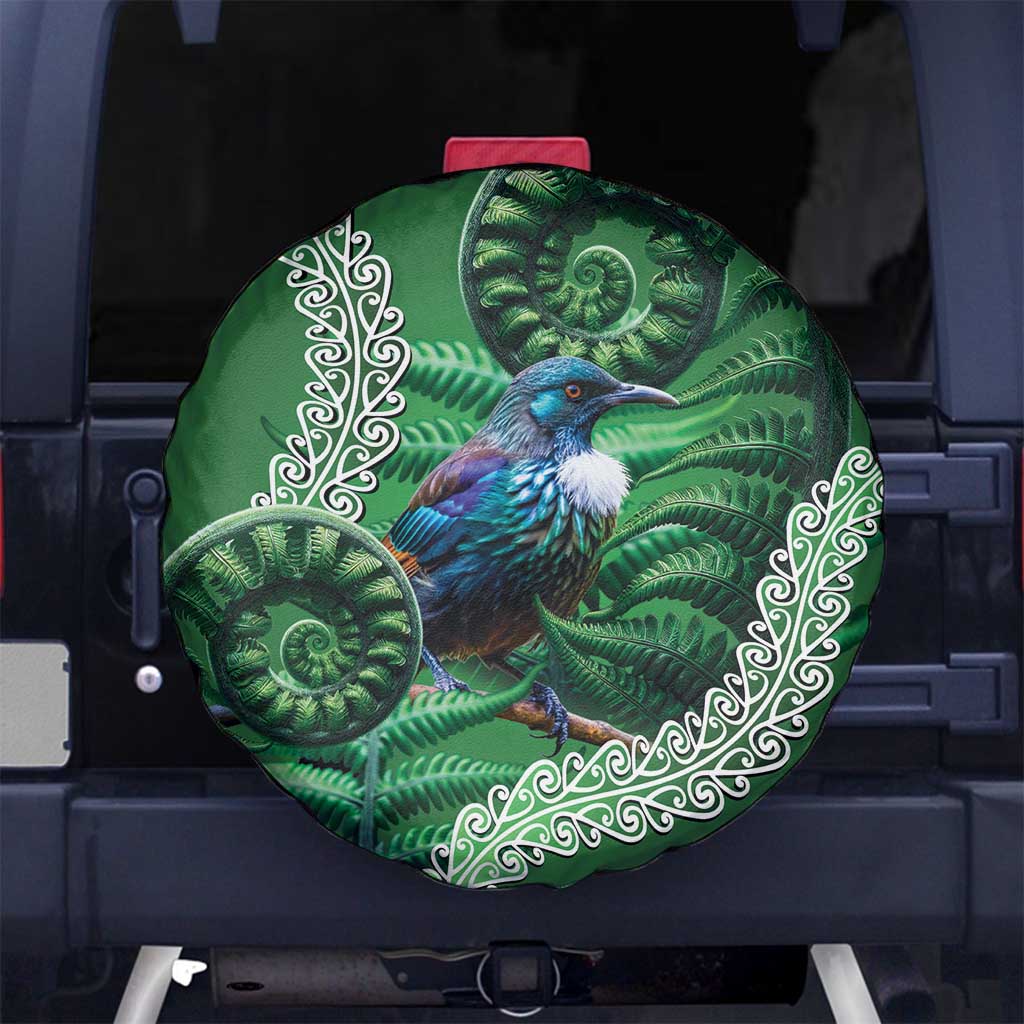 Tui Bird Koru Silver Fern Aotearoa Spare Tire Cover