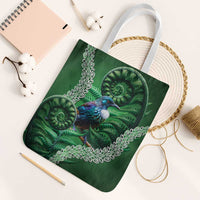 Tui Bird Koru Silver Fern Aotearoa Tote Bag