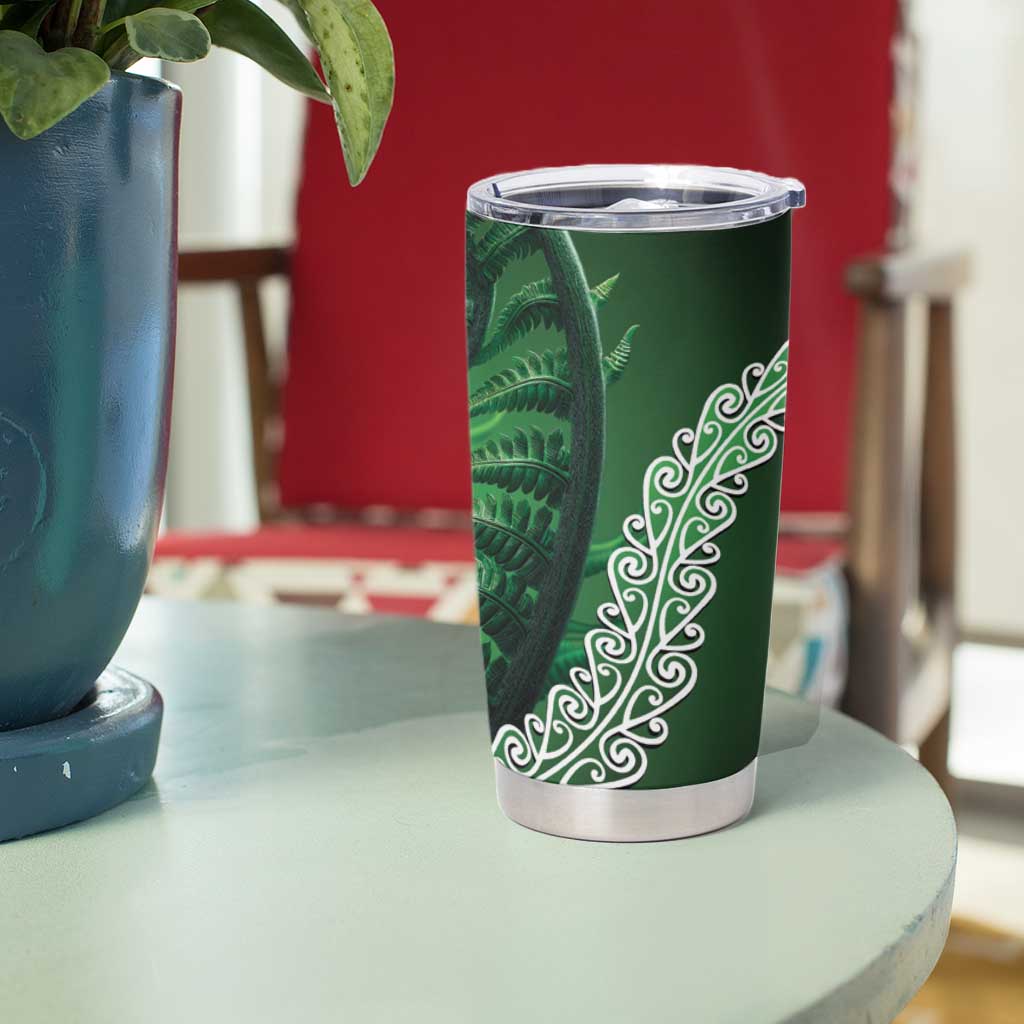 Tui Bird Koru Silver Fern Aotearoa Tumbler Cup