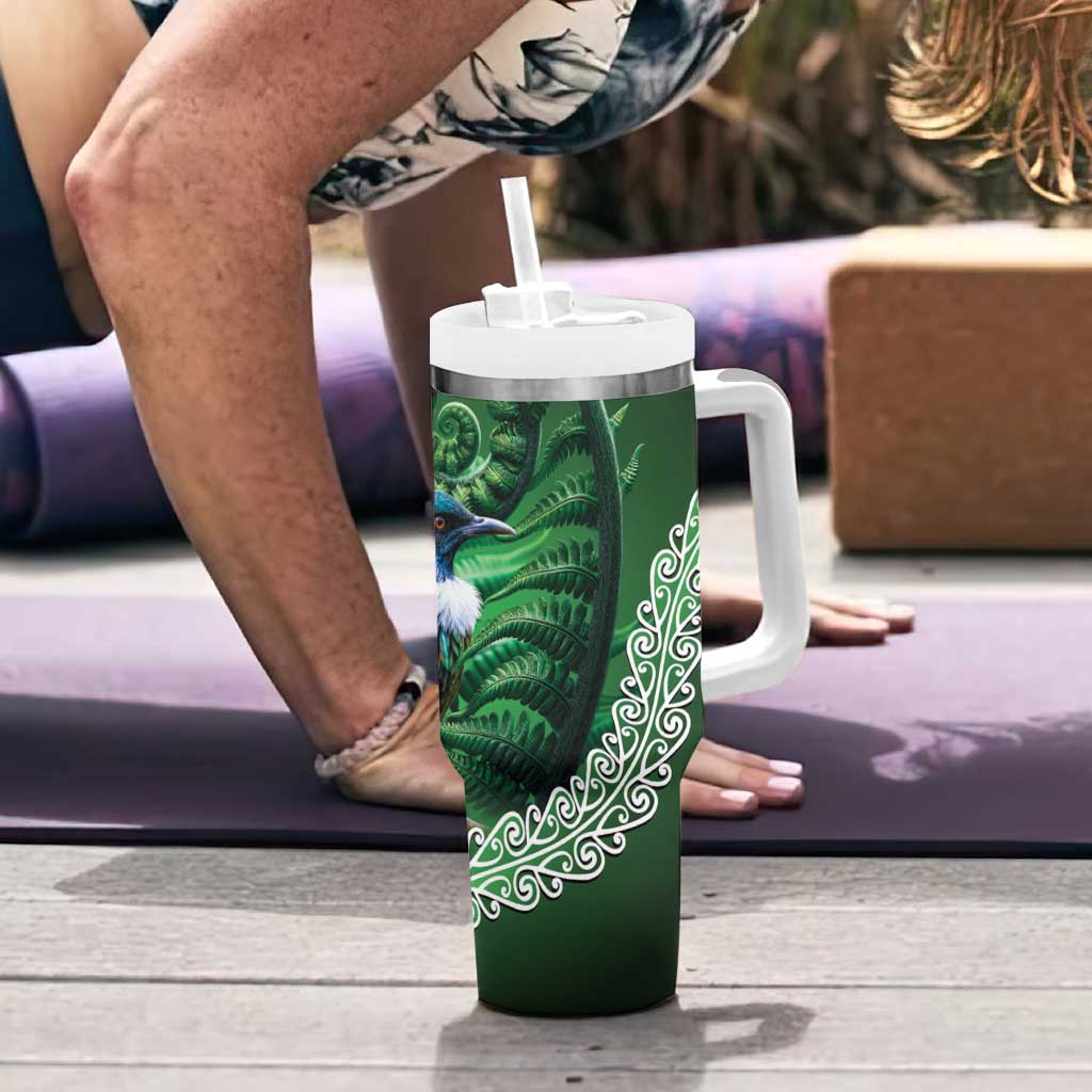 Tui Bird Koru Silver Fern Aotearoa Tumbler With Handle