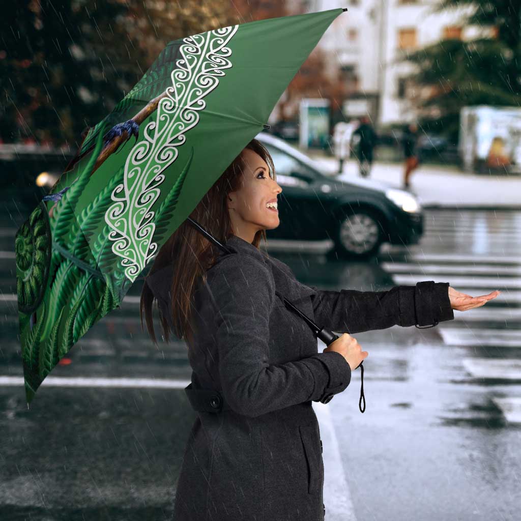 Tui Bird Koru Silver Fern Aotearoa Umbrella