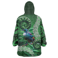 Tui Bird Koru Silver Fern Aotearoa Wearable Blanket Hoodie