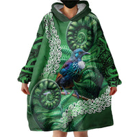 Tui Bird Koru Silver Fern Aotearoa Wearable Blanket Hoodie