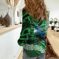 Tui Bird Koru Silver Fern Aotearoa Women Casual Shirt