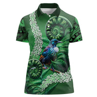 Tui Bird Koru Silver Fern Aotearoa Women Polo Shirt