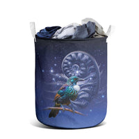 Tui Bird Matariki Galaxy Laundry Basket Koru Silver Fern Aotearoa