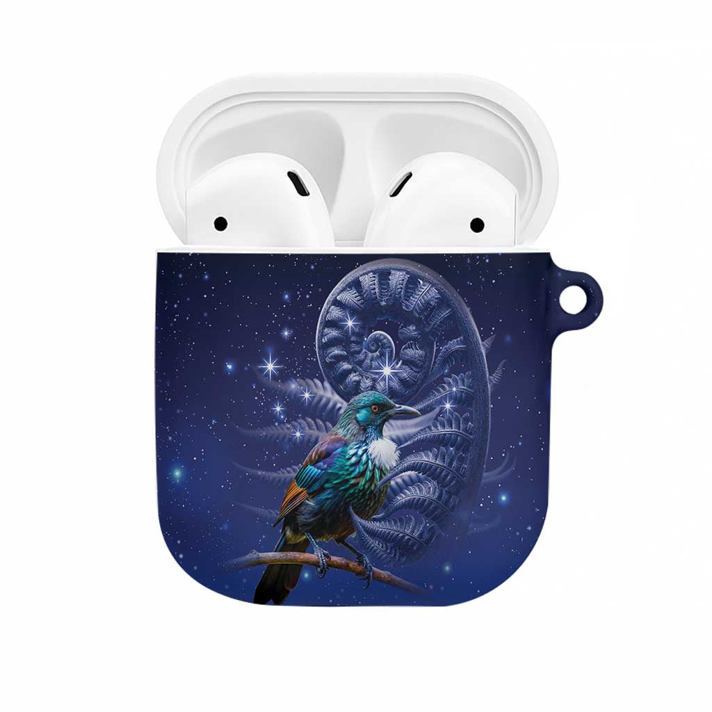 Tui Bird Matariki Galaxy AirPods Case Koru Silver Fern Aotearoa