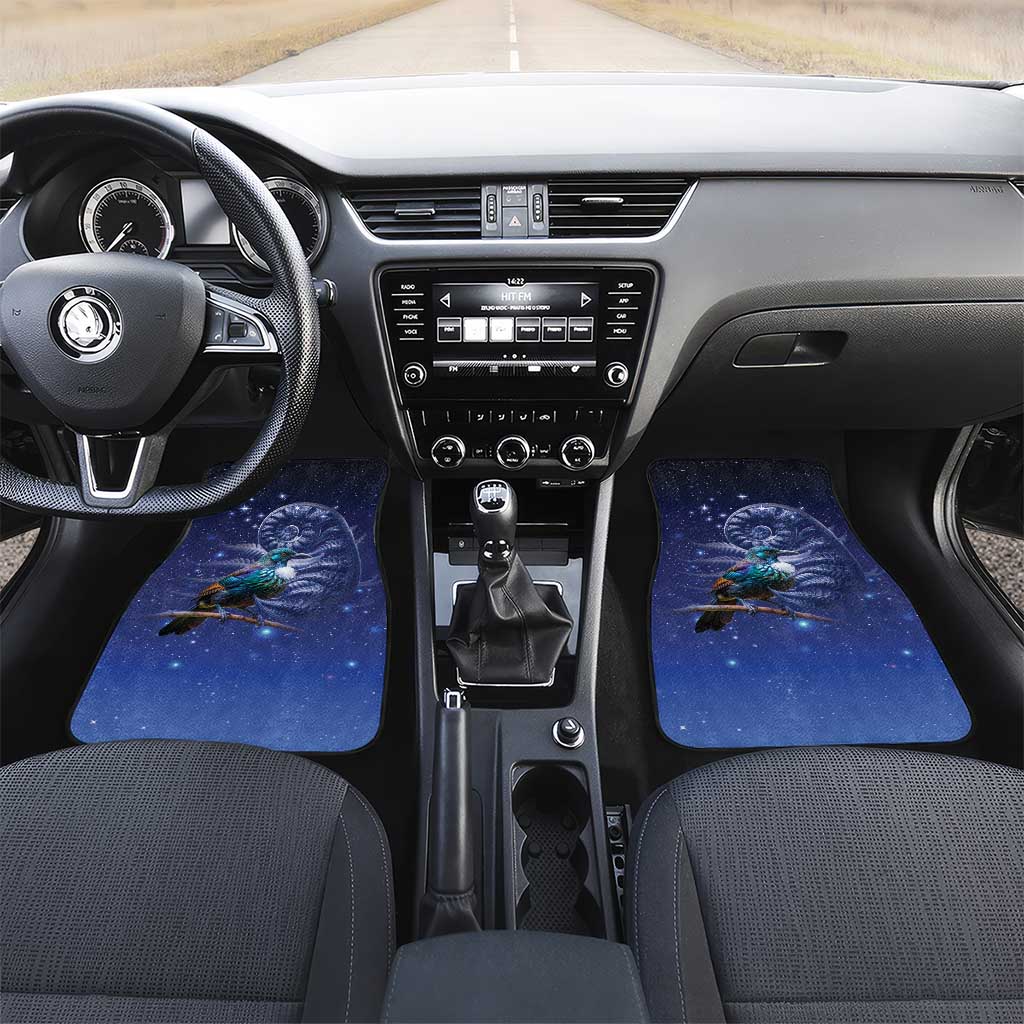 Tui Bird Matariki Galaxy Car Mats Koru Silver Fern Aotearoa
