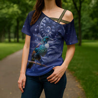 Tui Bird Matariki Galaxy Cross Shoulder Shirt Koru Silver Fern Aotearoa