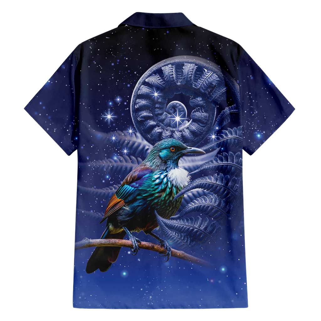 Tui Bird Matariki Galaxy Family Matching Mermaid Dress and Hawaiian Shirt Koru Silver Fern Aotearoa LT9 - Polynesian Pride