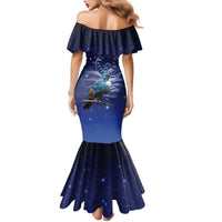 Tui Bird Matariki Galaxy Family Matching Mermaid Dress and Hawaiian Shirt Koru Silver Fern Aotearoa LT9 - Polynesian Pride