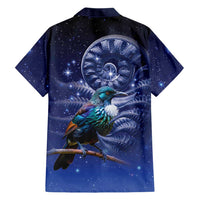 Tui Bird Matariki Galaxy Family Matching Off Shoulder Maxi Dress and Hawaiian Shirt Koru Silver Fern Aotearoa LT9 - Polynesian Pride