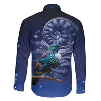 Tui Bird Matariki Galaxy Family Matching Short Sleeve Bodycon Dress and Hawaiian Shirt Koru Silver Fern Aotearoa LT9 - Polynesian Pride