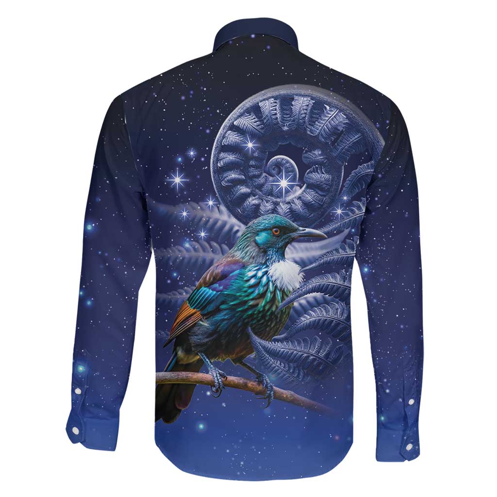 Tui Bird Matariki Galaxy Family Matching Tank Maxi Dress and Hawaiian Shirt Koru Silver Fern Aotearoa LT9 - Polynesian Pride