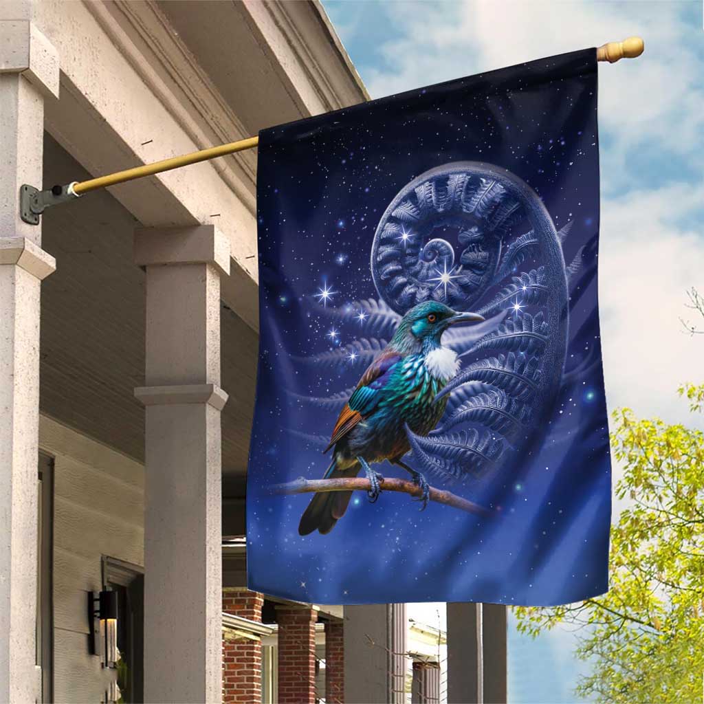 Tui Bird Matariki Galaxy Garden Flag Koru Silver Fern Aotearoa