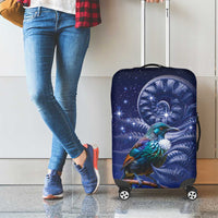 Tui Bird Matariki Galaxy Luggage Cover Koru Silver Fern Aotearoa
