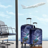 Tui Bird Matariki Galaxy Luggage Cover Koru Silver Fern Aotearoa