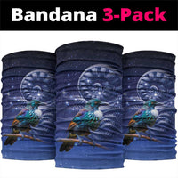 Tui Bird Matariki Galaxy Neck Gaiter Koru Silver Fern Aotearoa
