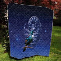 Tui Bird Matariki Galaxy Quilt Koru Silver Fern Aotearoa