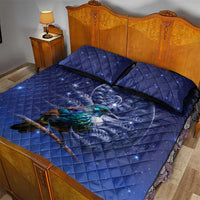 Tui Bird Matariki Galaxy Quilt Bed Set Koru Silver Fern Aotearoa