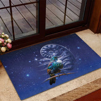 Tui Bird Matariki Galaxy Rubber Doormat Koru Silver Fern Aotearoa