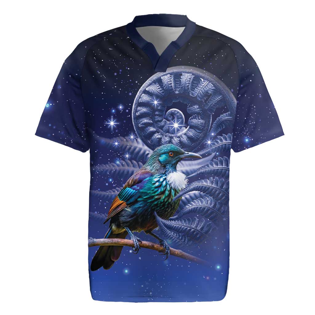 Tui Bird Matariki Galaxy Rugby Jersey Koru Silver Fern Aotearoa