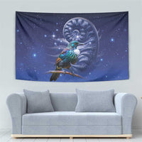 Tui Bird Matariki Galaxy Tapestry Koru Silver Fern Aotearoa