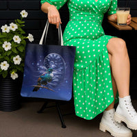 Tui Bird Matariki Galaxy Tote Bag Koru Silver Fern Aotearoa