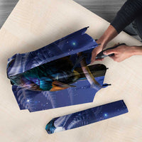 Tui Bird Matariki Galaxy Umbrella Koru Silver Fern Aotearoa