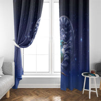 Tui Bird Matariki Galaxy Window Curtain Koru Silver Fern Aotearoa