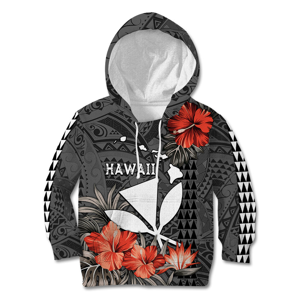 Hawaii Kanaka Maoli Kid Hoodie Polynesian Vintage Vibes LT9 Black - Polynesian Pride
