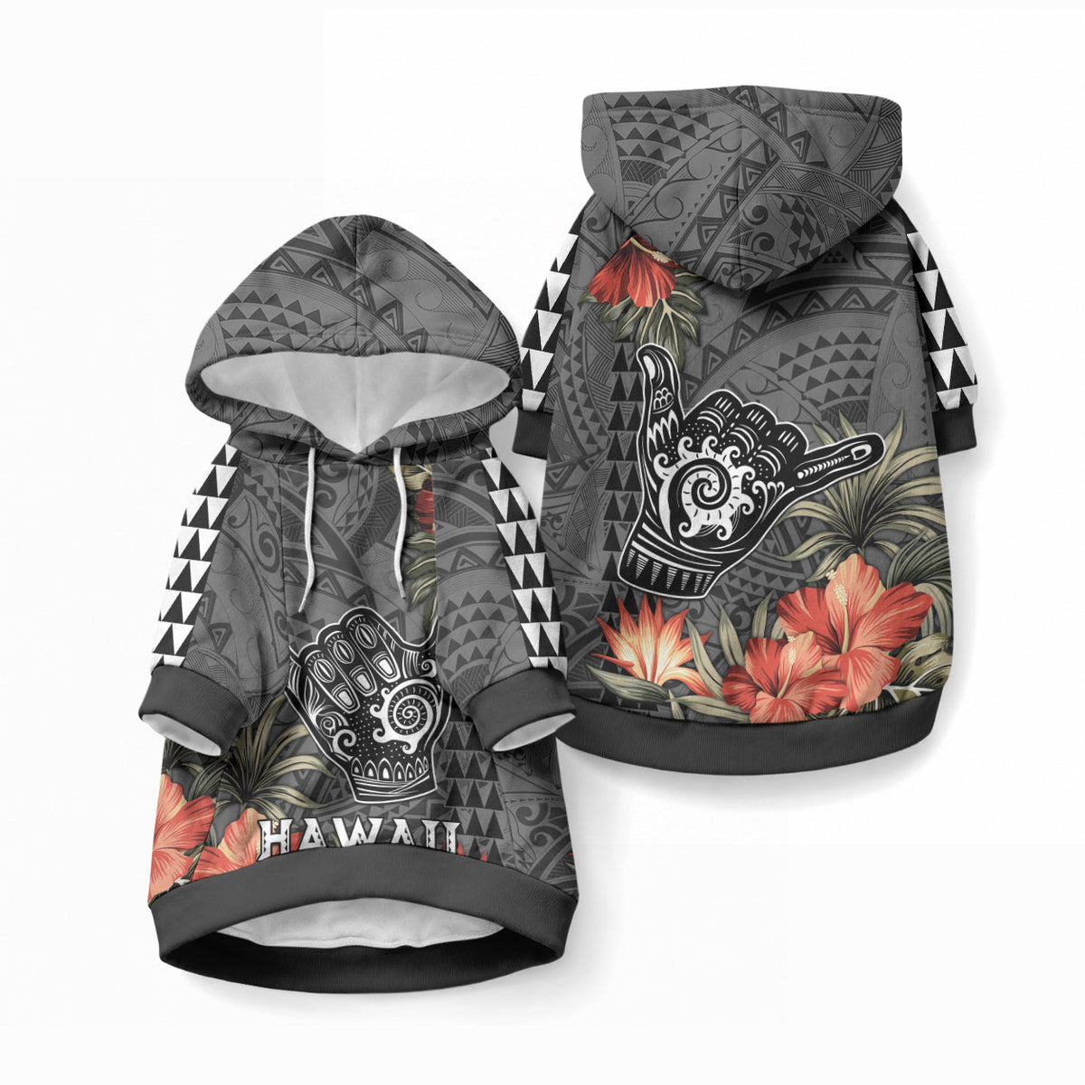 Hawaii Shaka Surf Hand Sign Pet Hoodie Polynesian Vintage Vibes LT9 Pullover Black - Polynesian Pride