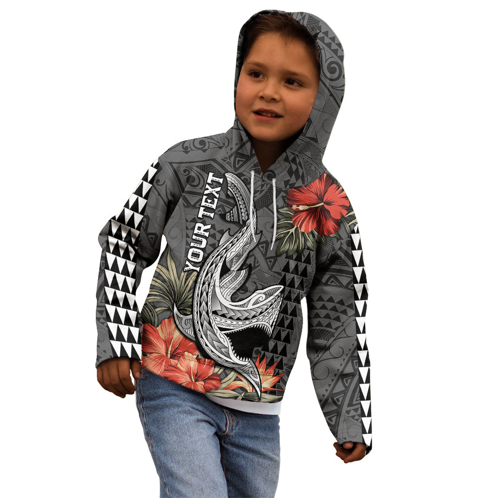Personalised Hawaii Shark Tattoo Kid Hoodie Polynesian Vintage Vibes LT9 - Polynesian Pride