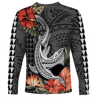 Personalised Hawaii Shark Tattoo Long Sleeve Shirt Polynesian Vintage Vibes LT9 - Polynesian Pride