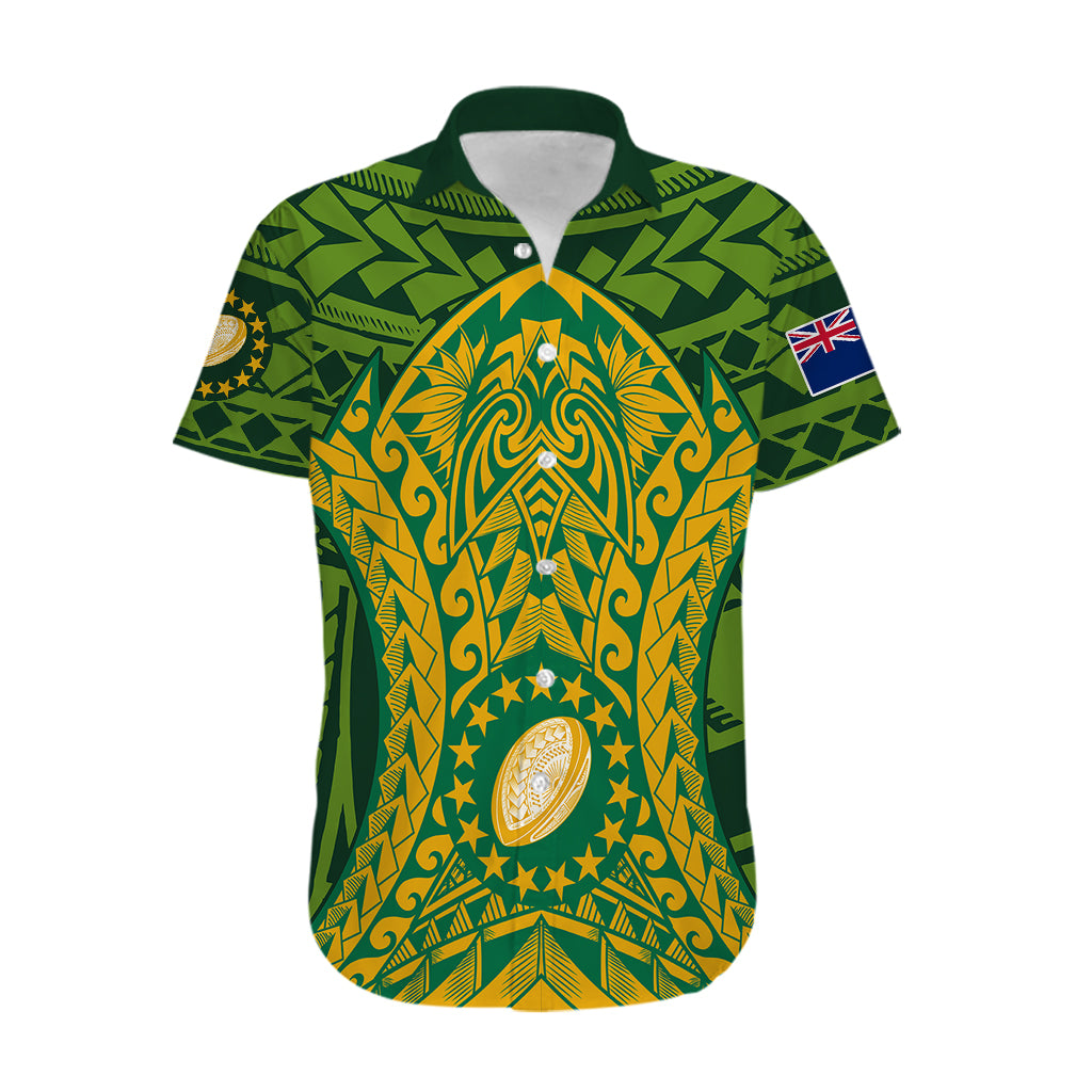 Cook Islands Rugby Hawaiian Shirt Kukis Athletic Style LT9 Green - Polynesian Pride